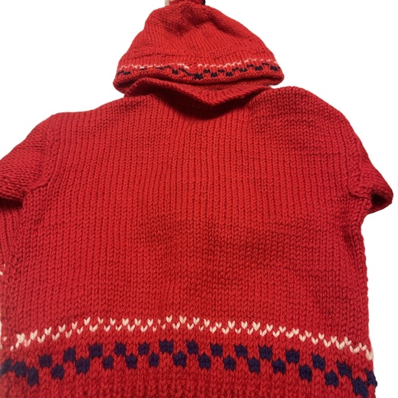 Hand Made Knitted Baby Red Sweater with Beanie Sz 24M - Photos for measurements - Picture 2 of 11